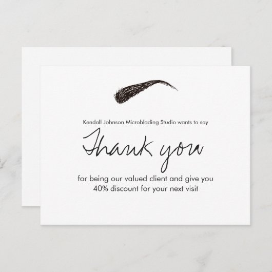 スケッチド・ブロウ・マイクロブレーディング 感謝割引 ポストカード (正面/裏面)