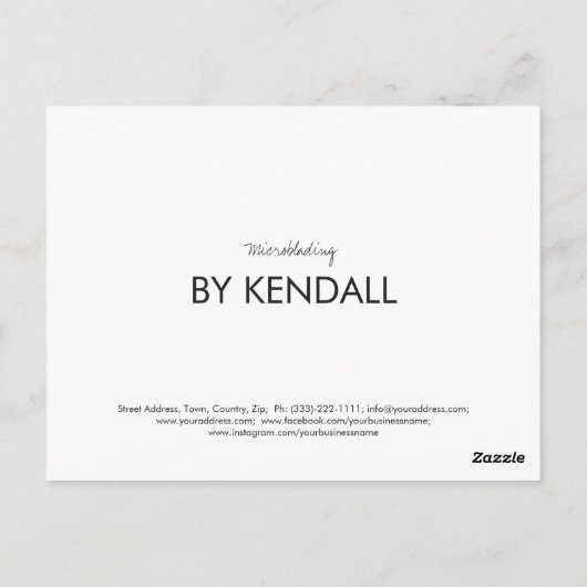 スケッチド・ブロウ・マイクロブレーディング 感謝割引 ポストカード (裏面)