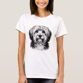 スケッチハバニーズ犬 Tシャツ