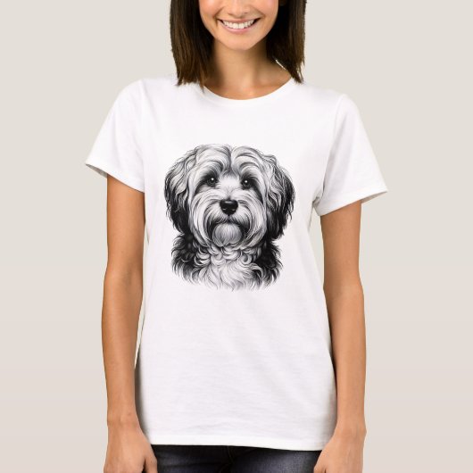 スケッチハバニーズ犬 Tシャツ (正面)