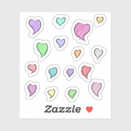 スケッチハート小さな透明ステッカーシート シール