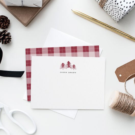 スケッチパインズパーソナライズされた休日の文房具 ノートカード