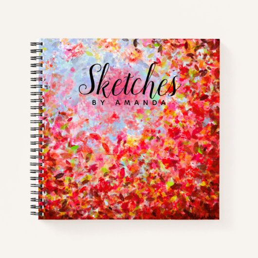 スケッチパーソナライズされた抽象芸術紅葉空 ノートブック (正面)