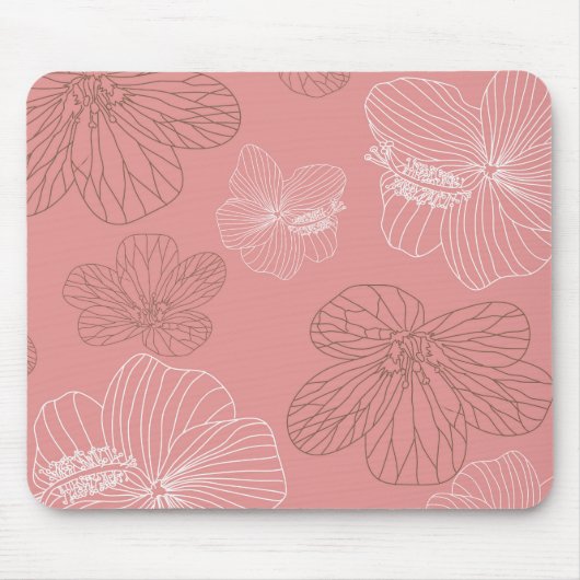 スケッチピンクフローラ マウスパッド (正面)