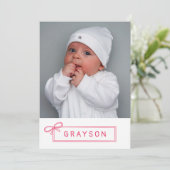 スケッチピンクボウウェルカムベビーガール 案内状 (スタンド正面)