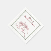 スケッチフお洒落レームのシャンパ結婚ーニュ スタンダードカクテルナプキン (角)