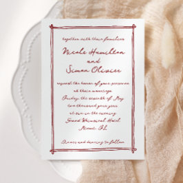 スケッチフお洒落レームの手結婚描き 招待状