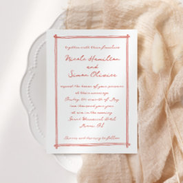 スケッチフお洒落レームの手結婚描き 招待状