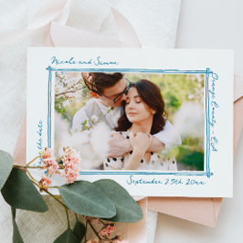 スケッチフお洒落レーム手書き写結婚真 セーブザデート