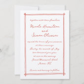 スケッチフお洒落レーム手書き写結婚真 招待状 (正面)