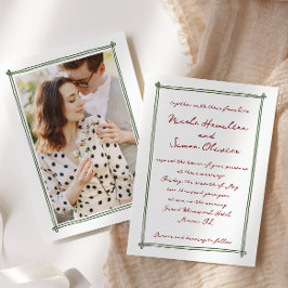 スケッチフお洒落レーム手書き写結婚真 招待状