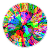 スケッチファンタジーアート – 抽象芸術ネオンシフト1 セラミックノブ (正面)