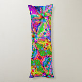 スケッチファンタジーアート – 抽象芸術ネオンシフト1 ボディピロー (裏面 (縦))