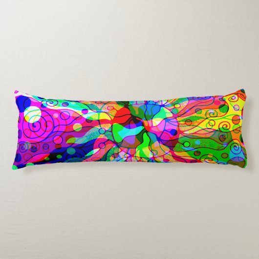 スケッチファンタジーアート – 抽象芸術ネオンシフト1 ボディピロー (正面)