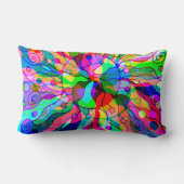 スケッチファンタジーアート – 抽象芸術ネオンシフト1 ランバークッション (裏面)