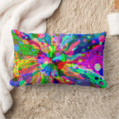 スケッチファンタジーアート – 抽象芸術ネオンシフト1 ランバークッション (ブランケット)