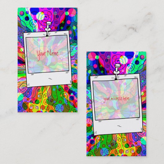 スケッチファンタジーアート – 抽象芸術ネオンシフト1 名刺 (正面/裏面)