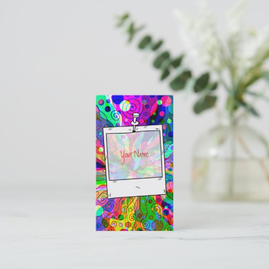 スケッチファンタジーアート – 抽象芸術ネオンシフト1 名刺 (スタンド正面)