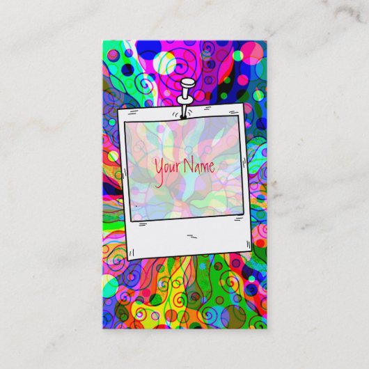 スケッチファンタジーアート – 抽象芸術ネオンシフト1 名刺 (正面)