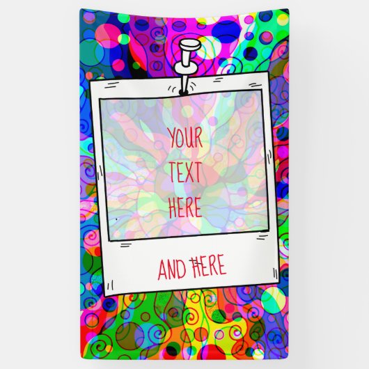 スケッチファンタジーアート – 抽象芸術ネオンシフト1 横断幕 (縦)