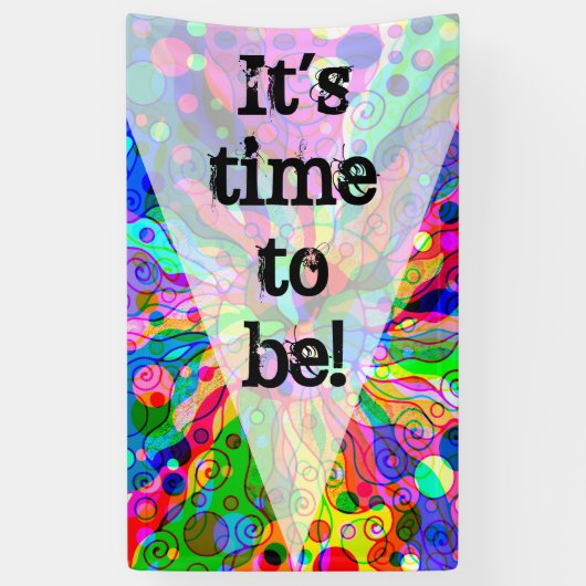 スケッチファンタジーアート – 抽象芸術ネオンシフト1 横断幕 (縦)