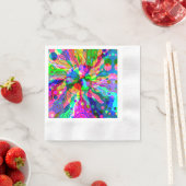 スケッチファンタジーアート – 抽象芸術ネオンシフト1 縁ありカクテルナプキン (インサイチュ)