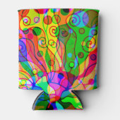 スケッチファンタジーアート – 抽象芸術ネオンシフト1 缶クーラー (正面)