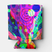 スケッチファンタジーアート – 抽象芸術ネオンシフト1 缶クーラー (裏面)