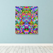 スケッチファンタジーアート – 抽象芸術ネオンシフト3 キャンバスプリント (インサイチュ (ウッドフロア))