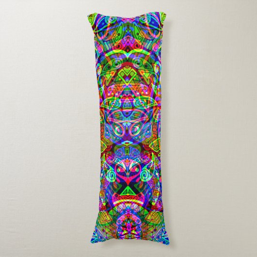 スケッチファンタジーアート – 抽象芸術ネオンシフト3 ボディピロー (正面縦)