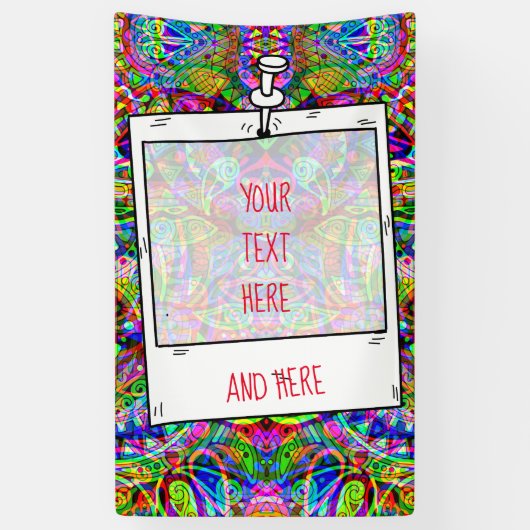 スケッチファンタジーアート – 抽象芸術ネオンシフト3 横断幕 (縦)