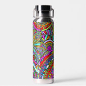 スケッチファンタジーアート – 抽象芸術花1 ウォーターボトル (背面)