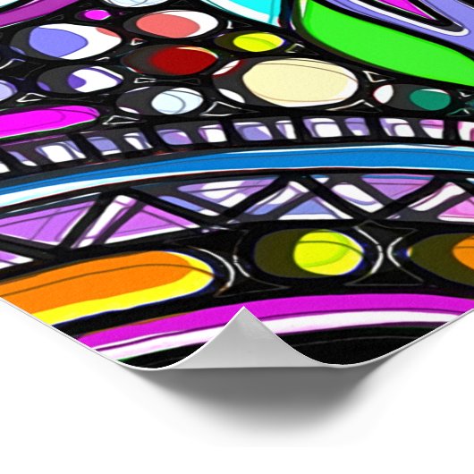 スケッチファンタジーアート – 抽象芸術花1 ポスター (角)