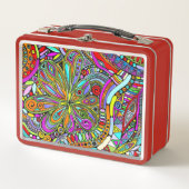 スケッチファンタジーアート – 抽象芸術花1 メタルランチボックス (正面)