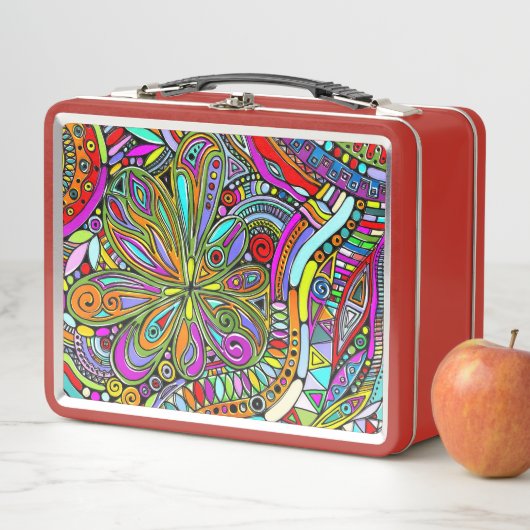 スケッチファンタジーアート – 抽象芸術花1 メタルランチボックス (インサイチュ)