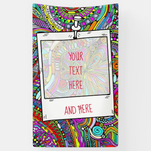 スケッチファンタジーアート – 抽象芸術花1 横断幕 (縦)