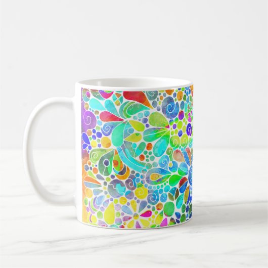 スケッチファンタジーアート – 抽象芸術花2 コーヒーマグカップ (左)