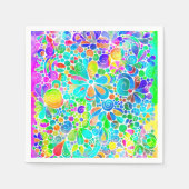 スケッチファンタジーアート – 抽象芸術花2 スタンダードカクテルナプキン (正面)