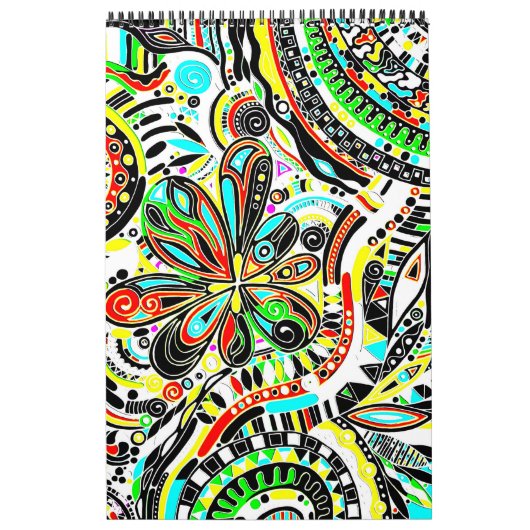 スケッチファンタジーアート – 抽象芸術花3 カレンダー (カバー)