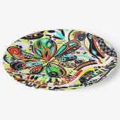 スケッチファンタジーアート – 抽象芸術花3 ペーパープレート (アングル)