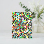 スケッチファンタジーアート – 抽象芸術花3 ポストカード (スタンド正面)