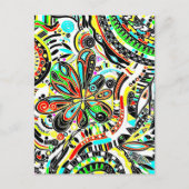 スケッチファンタジーアート – 抽象芸術花3 ポストカード (正面)