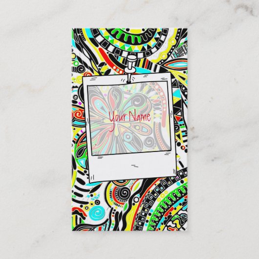 スケッチファンタジーアート – 抽象芸術花3 名刺 (正面)