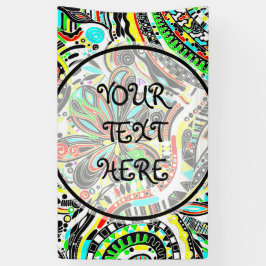 スケッチファンタジーアート – 抽象芸術花3 横断幕