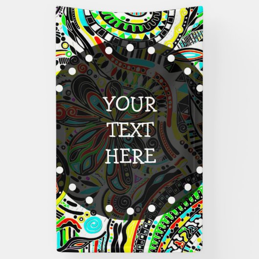 スケッチファンタジーアート – 抽象芸術花3 横断幕 (縦)