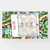 スケッチファンタジーアート – 抽象芸術花3 横断幕 (横)