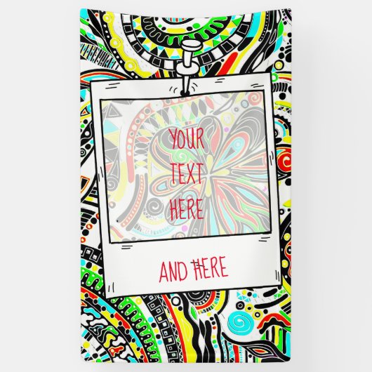 スケッチファンタジーアート – 抽象芸術花3 横断幕 (縦)