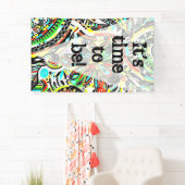 スケッチファンタジーアート – 抽象芸術花3 横断幕 (インサイチュ)