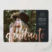 スケッチフォイルの卒業発表 |黒 箔招待状 (正面)