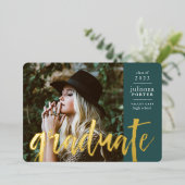 スケッチフォイルの卒業発表 | Jade 箔招待状 (立ち正面)